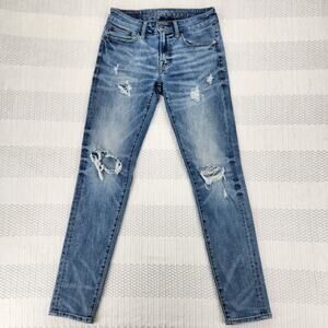 American Eagle Blue Distressed Next Level Airflex 29 x 32 Jeans Skinny